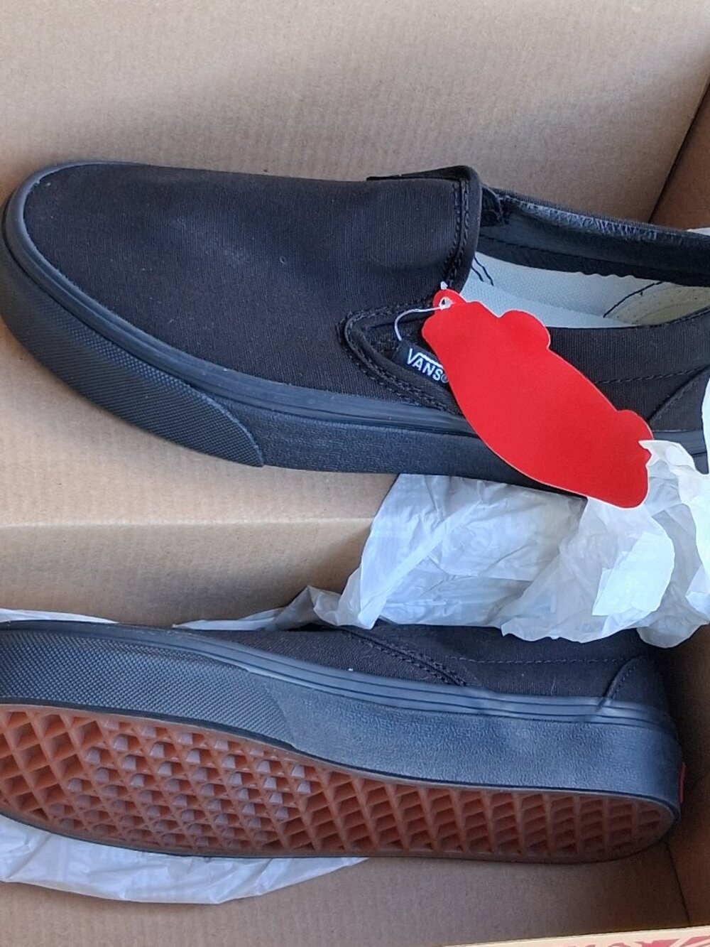 Vans Black Slip On Shoes Sneakers Black 5.5 W 4 M  New in Box